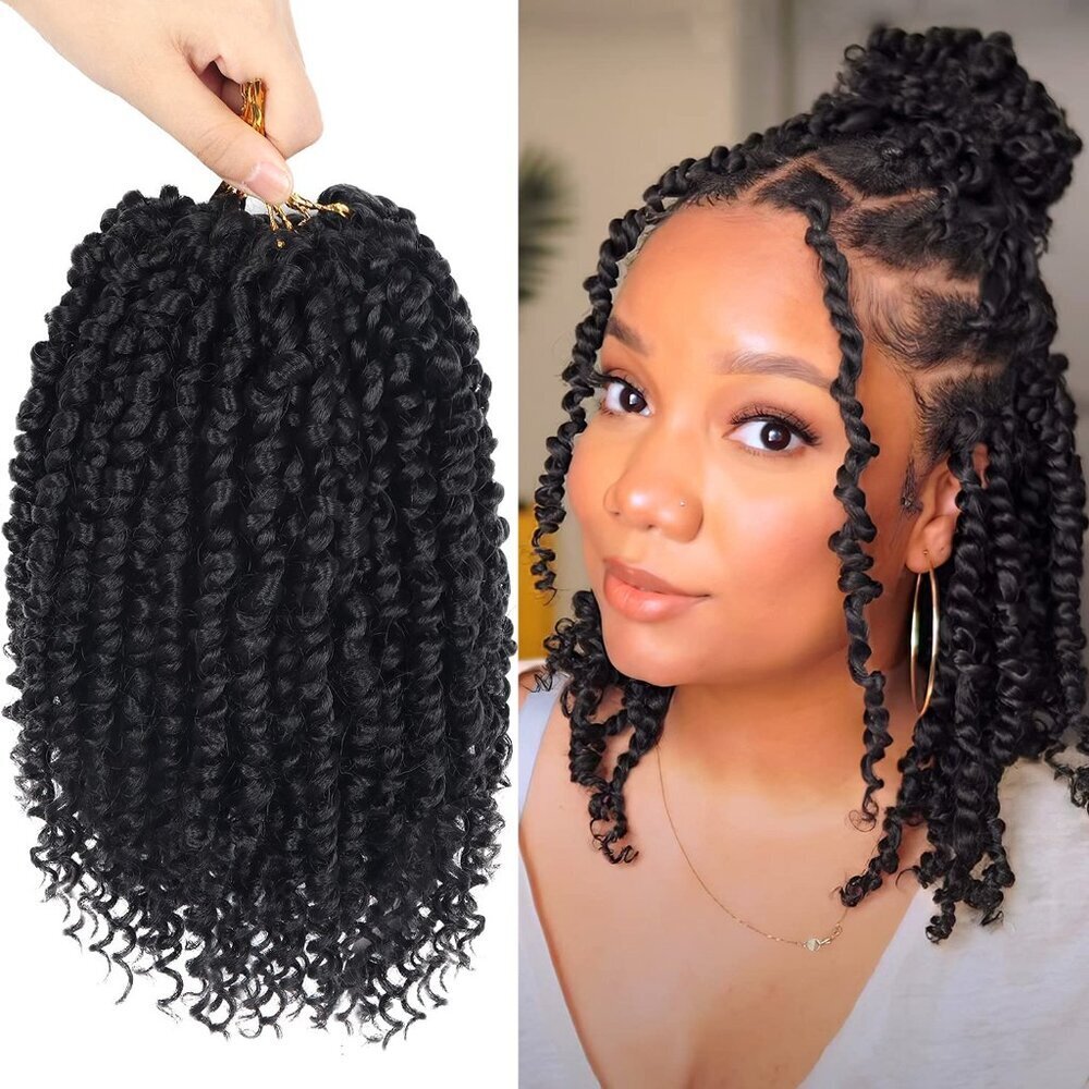 8 Packs Passion Twist Crochet Hair 10 Inch Pre-twisted Bohemian Style